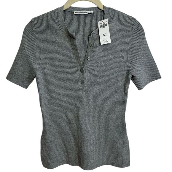 ABERCROMBIE AND FITCH Slim Henley Sweater Tee, Size SMALL - Picture 6 of 16